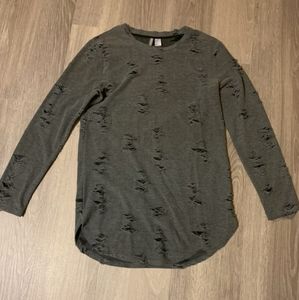 Distressed longfit shirt